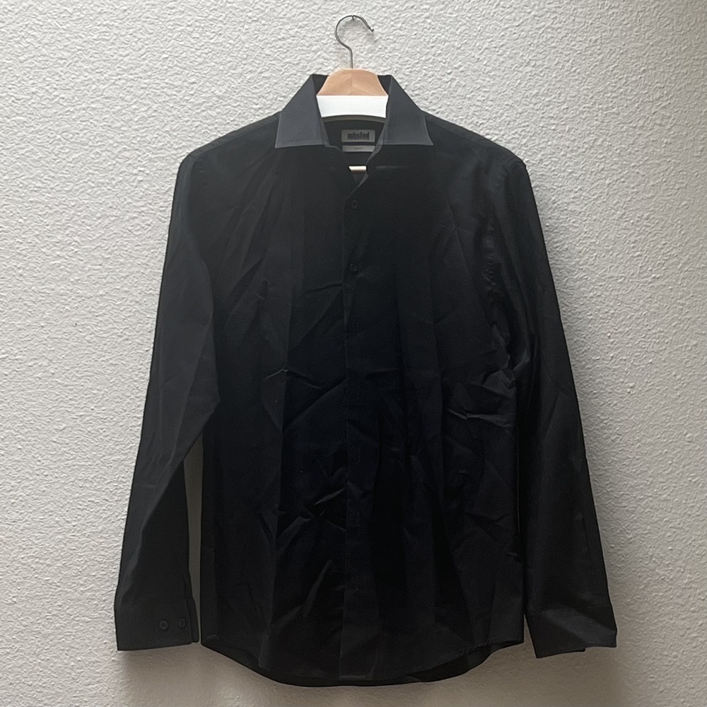 ☀️Unlisted - Black Slim Fit Dress Shirt - 14/14.5 - 32/33